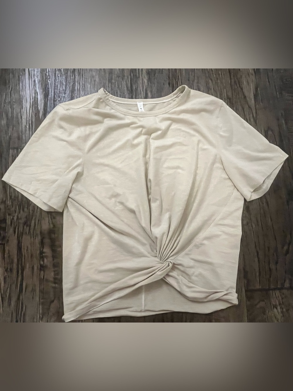 lululemon athletica Cream/sparkle Knot-Front Short Sleeve Tee